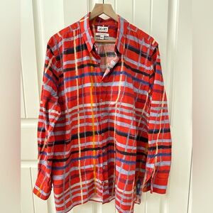 JC#RT #Wyoming Red Blue Plaid Shirt sz XL 100% Cotton Button Up Sustainably Made